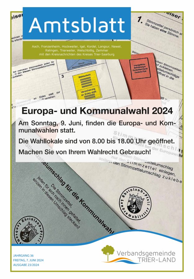 Amtsblatt VG Trier-Land Titelblatt 23/2024