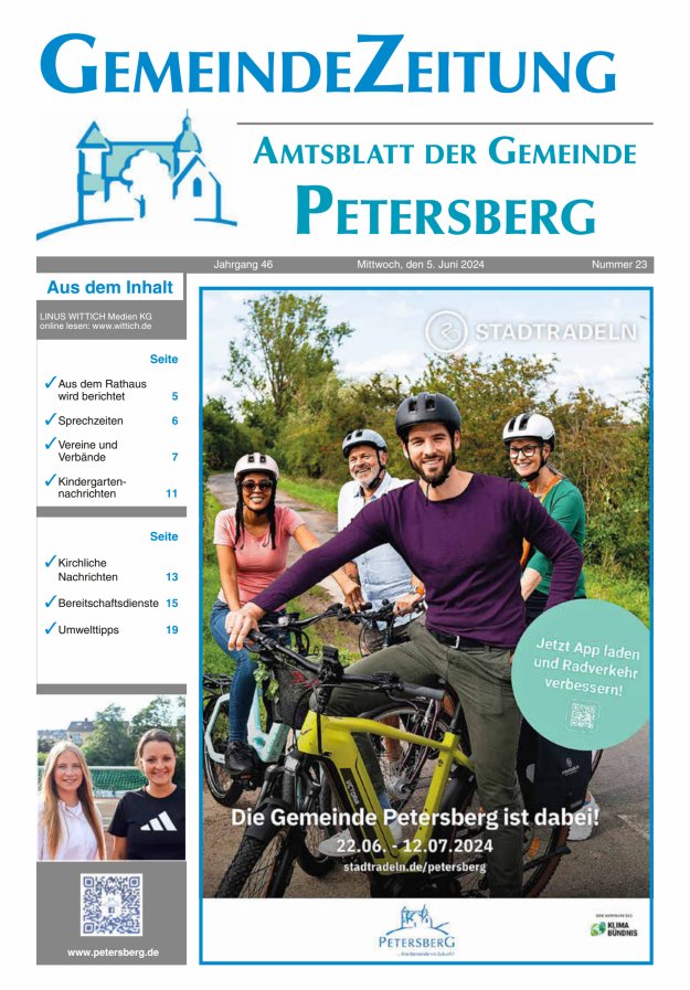 Amtsblatt Blickpunkt Petersberg Titelblatt 23/2024