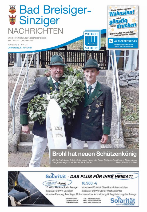 Bad Breisiger-Sinziger Nachrichten Titelblatt 23/2024