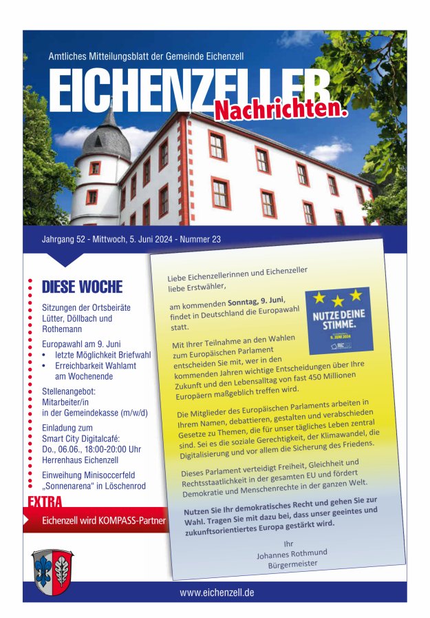 Amtliches Mitteilungsblatt der Gemeinde Eichenzell Titelblatt 23/2024