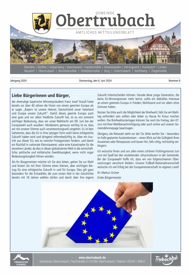 Obertrubach Titelblatt 06/2024