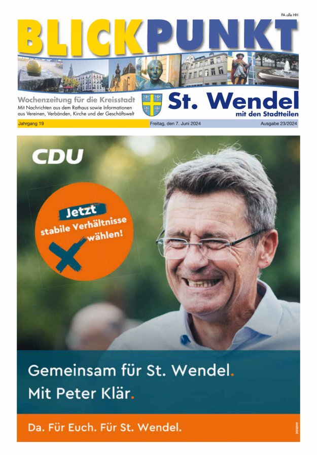 Blickpunkt St Wendel Titelblatt 23/2024