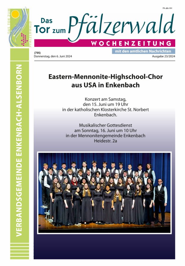 Das Tor zum Pfälzer Wald - VG Enkenbach-Alsenborn Titelblatt 23/2024