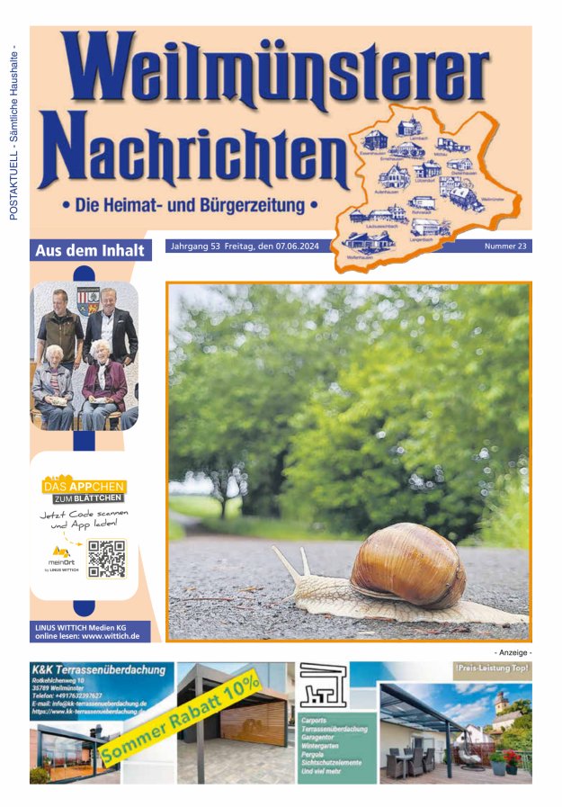 Weilmünsterer Nachrichten Titelblatt 23/2024