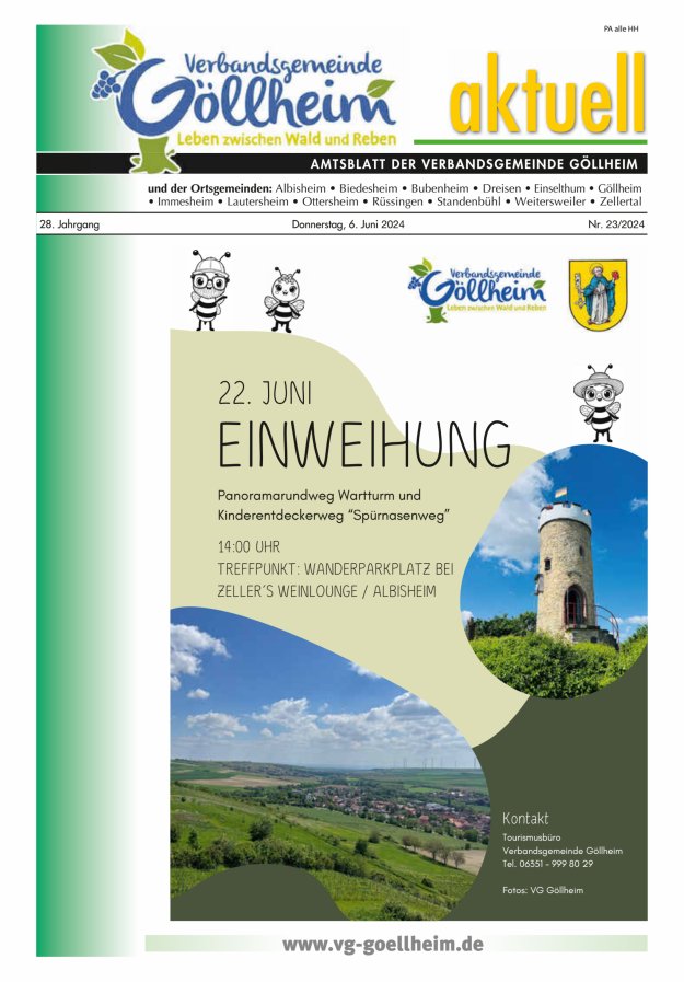 Verbandsgemeinde Göllheim aktuell Titelblatt 23/2024