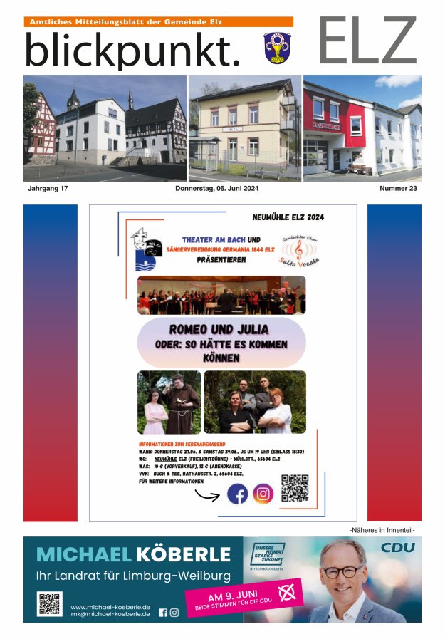 Blickpunkt Elz Titelblatt 23/2024