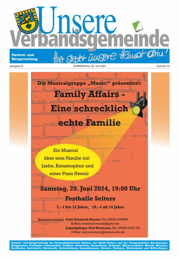 Unsere Verbandsgemeinde Selters Ww Titelblatt 23/2024