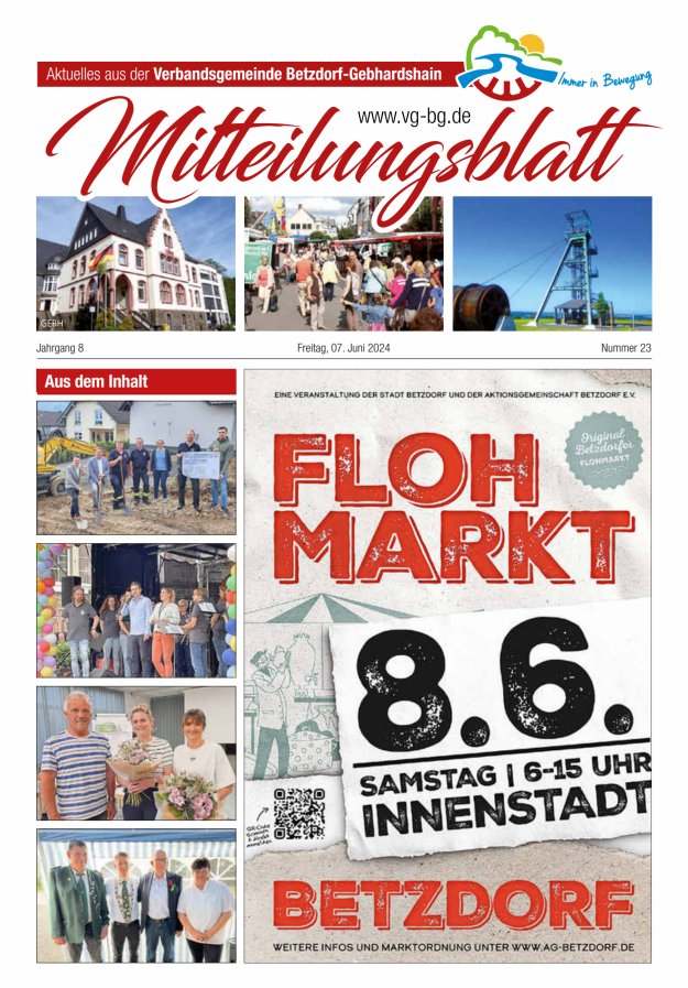 Aktuelles aus der VG Betzdorf-Gebhardshain Ausgabe Gebhardshain Titelblatt 23/2024