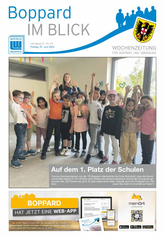 Boppard im Blick - Heimatzeitung für die Stadt Boppard Titelblatt 23/2024