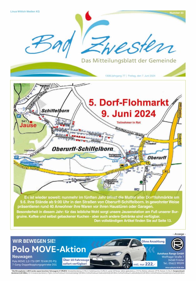 Heimatzeitung Bad Zwesten Titelblatt 23/2024