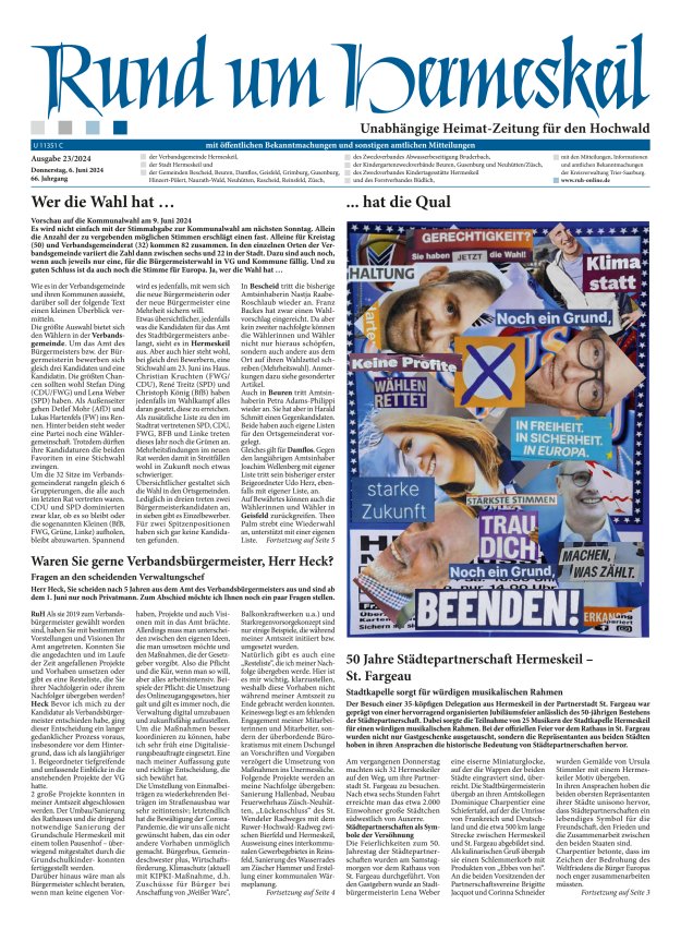 Rund um Hermeskeil Titelblatt 23/2024