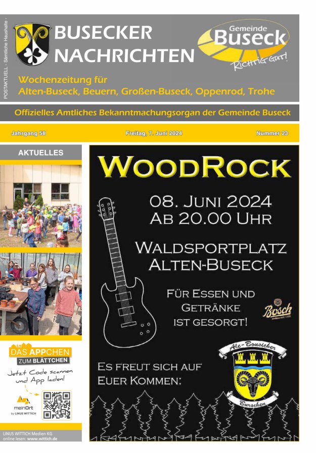 Busecker Nachrichten Titelblatt 23/2024
