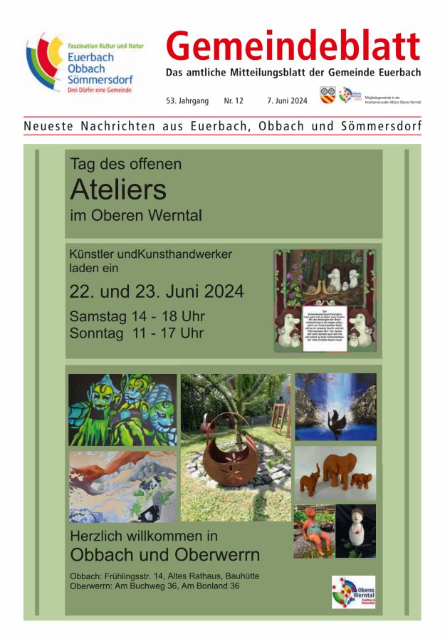 Gemeindeblatt der Gemeinde Euerbach Titelblatt 12/2024