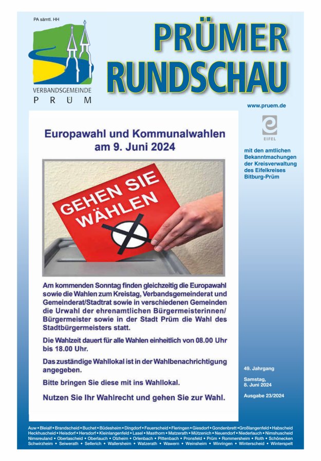 Prümer Rundschau Titelblatt 23/2024