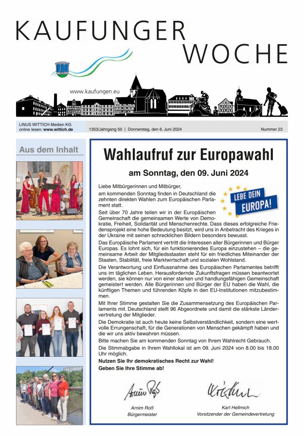 Kaufunger Woche Titelblatt 23/2024