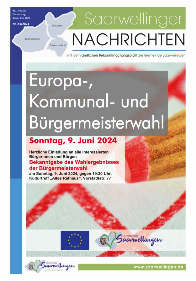 Saarwellinger Nachrichten Titelblatt 23/2024