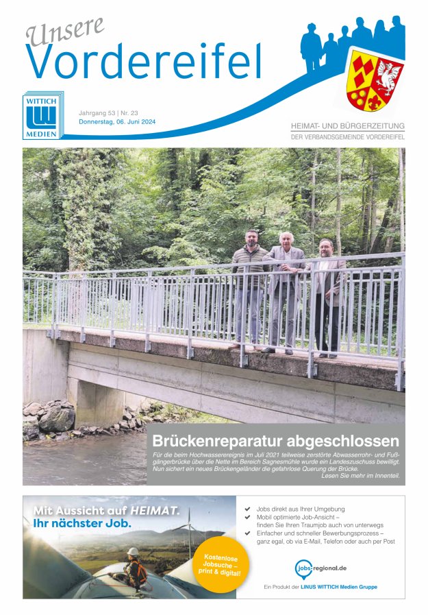 Mitteilungsblatt Vordereifel - Heimat- u Bürgerzeitung der VG Vordereifel Titelblatt 23/2024