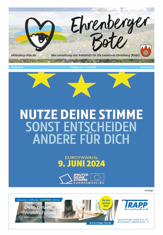 Ehrenberger Bote Titelblatt 23/2024