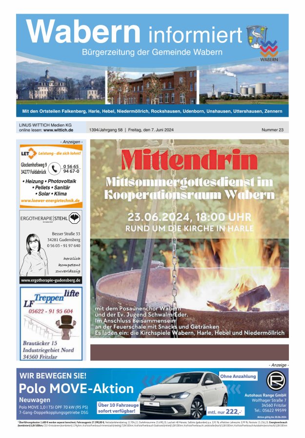 Wabern informiert Titelblatt 23/2024