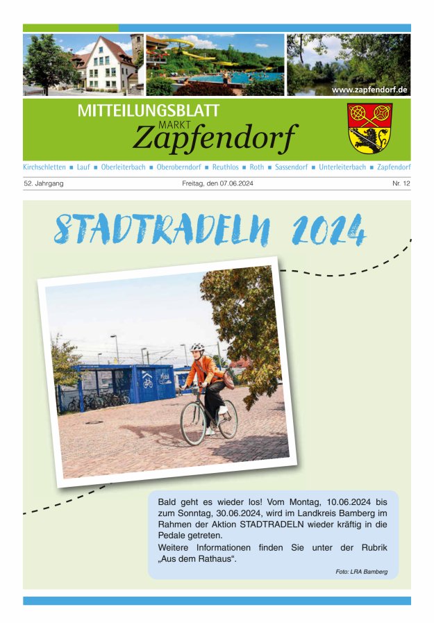 Mitteilungsblatt Markt Zapfendorf Titelblatt 12/2024