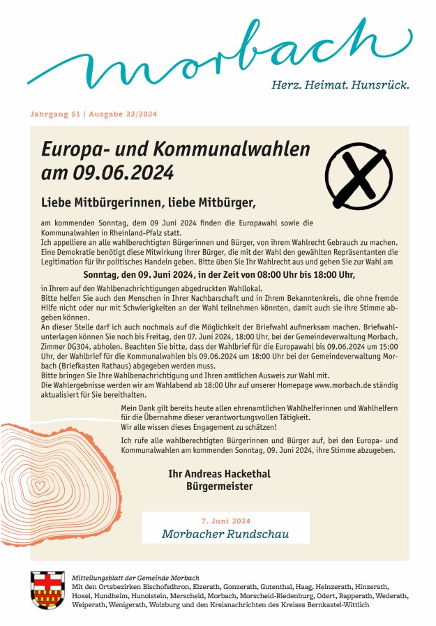 Morbacher Rundschau Titelblatt 23/2024