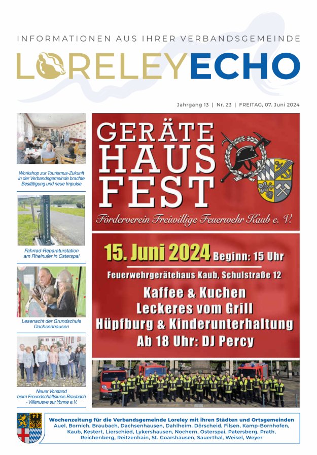 Loreley-Echo - Mitteilungsblatt der Verbandsgemeinde Loreley Titelblatt 23/2024