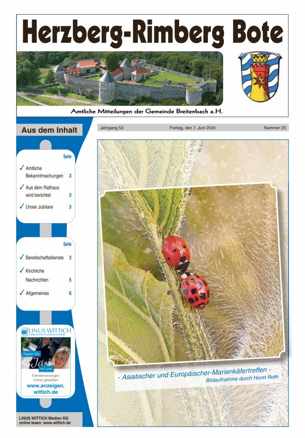 Herzberg-Rimberg Bote Titelblatt 23/2024