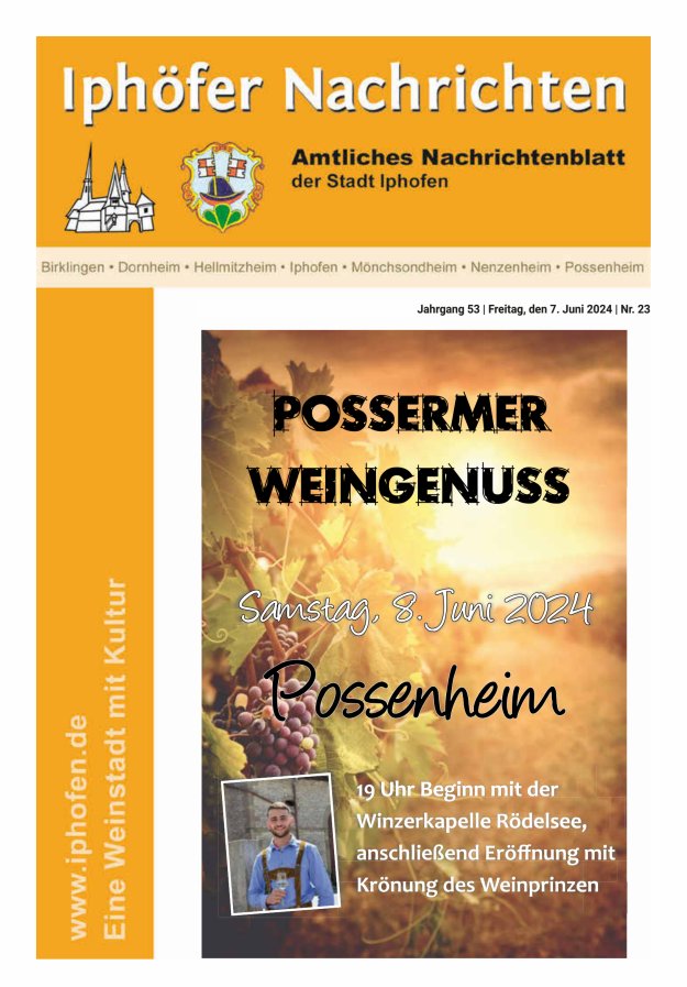 Iphöfer Nachrichten Titelblatt 23/2024