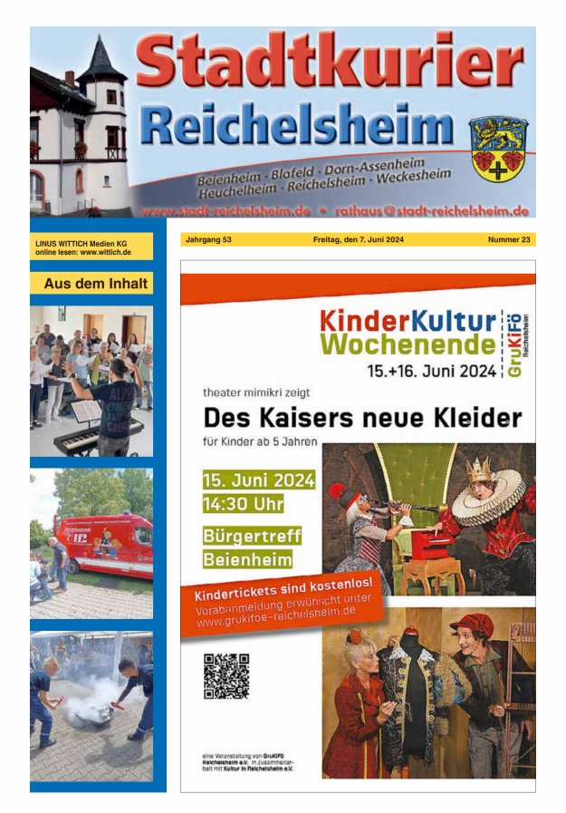Stadtkurier Reichelsheim Titelblatt 23/2024
