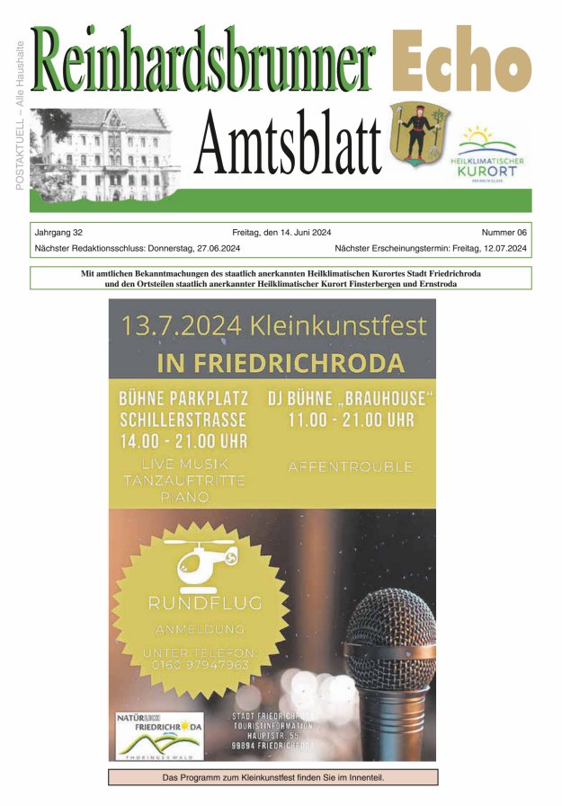 Reinhardsbrunner Echo Titelblatt 06/2024