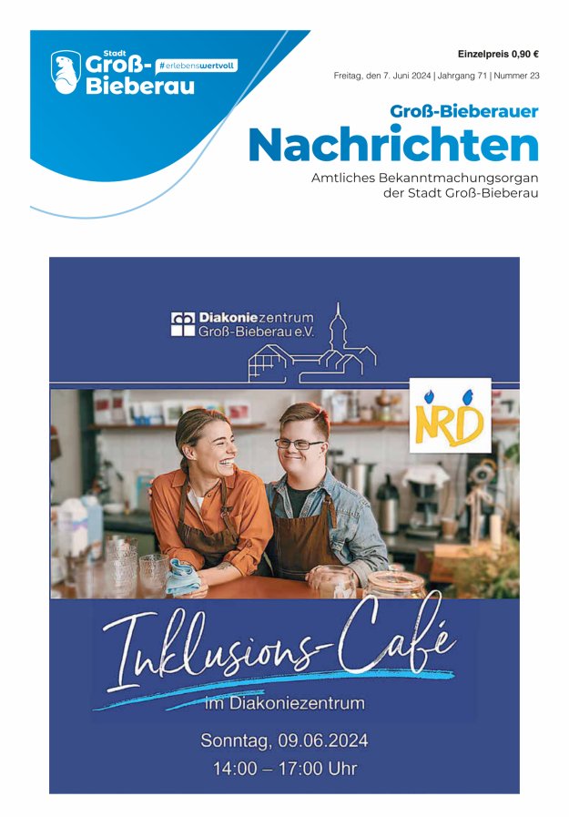 Groß-Bieberauer Nachrichten Titelblatt 23/2024