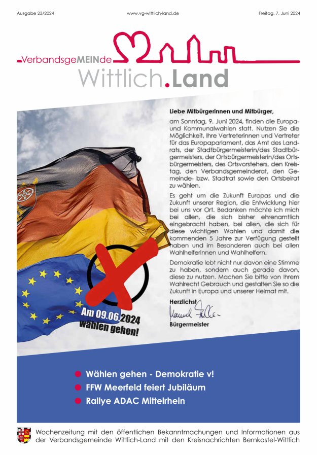 Mein Wittlich.Land Titelblatt 23/2024
