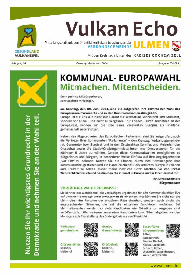 Vulkan Echo VG Ulmen Titelblatt 23/2024