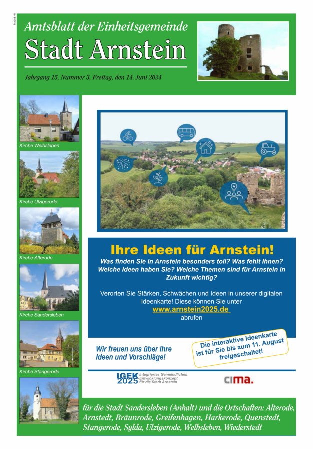Amtsblatt der Einheitsgemeinde Stadt Arnstein Titelblatt 03/2024