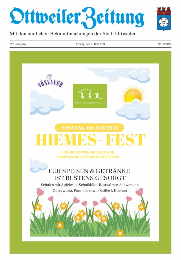 Ottweiler Zeitung Titelblatt 23/2024