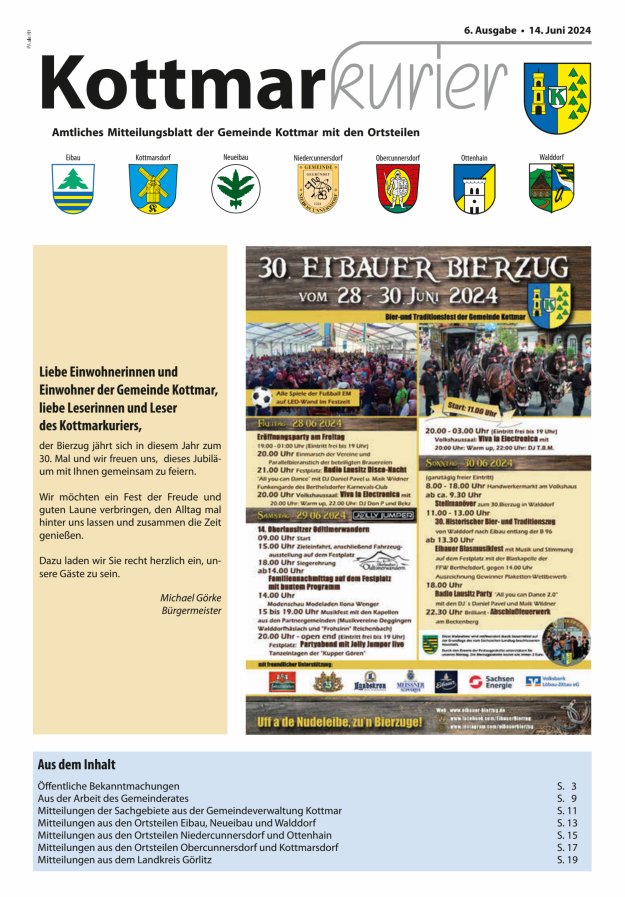 Kottmarkurier Titelblatt 06/2024