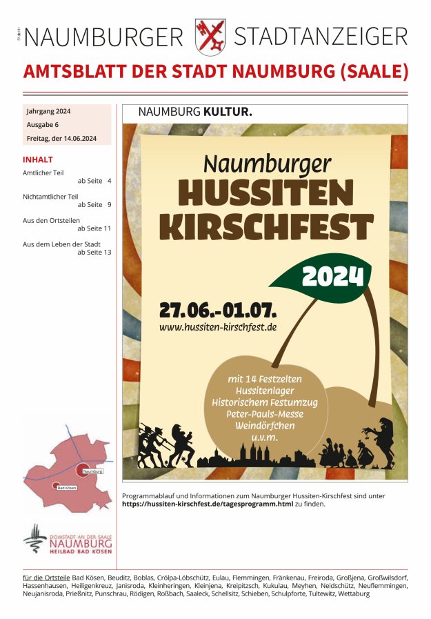 Amtsblatt der Stadt Naumburg (Saale) Titelblatt 06/2024