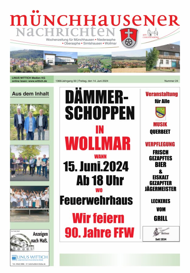 Münchhausener Nachrichten Titelblatt 24/2024