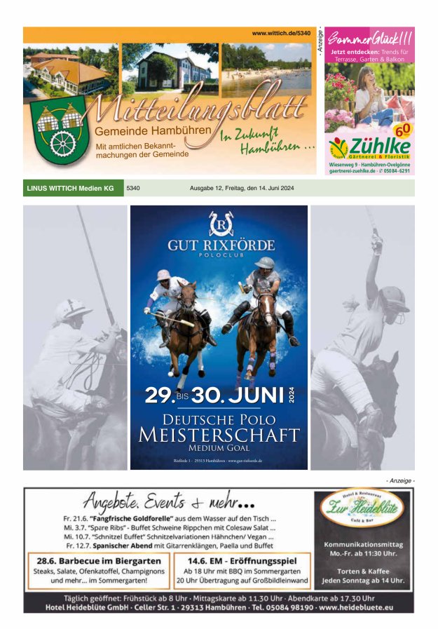 Mitteilungsblatt der Gemeinde Hambühren Titelblatt 12/2024
