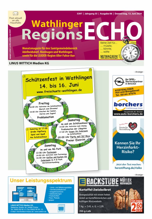 Wathlinger RegionsEcho Titelblatt 06/2024