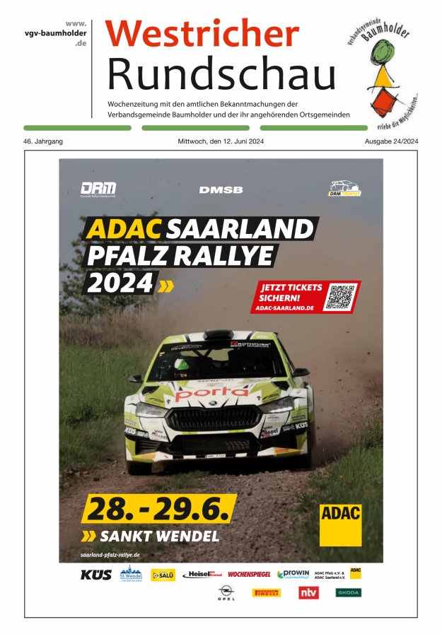 Westricher Rundschau VG Baumholder Titelblatt 24/2024
