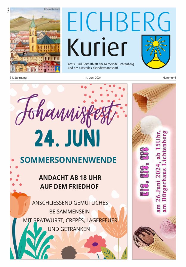 Eichberg-Kurier - Amts- und Heimatblatt der Gemeinde Lichtenberg Titelblatt 06/2024