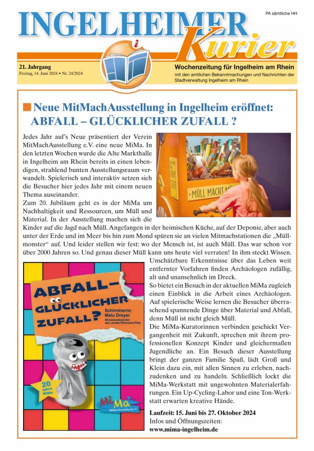 Ingelheimer Kurier Titelblatt 24/2024