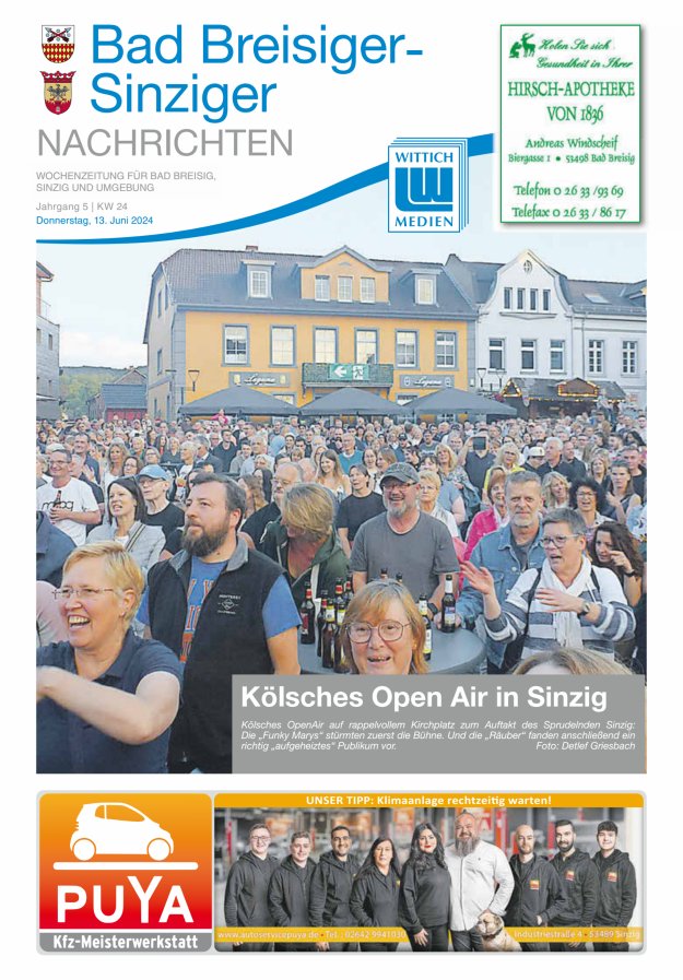 Bad Breisiger-Sinziger Nachrichten Titelblatt 24/2024