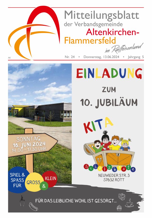 Mitteilungsblatt Verbandsgemeinde Altenkirchen-Flammersfeld Titelblatt 24/2024