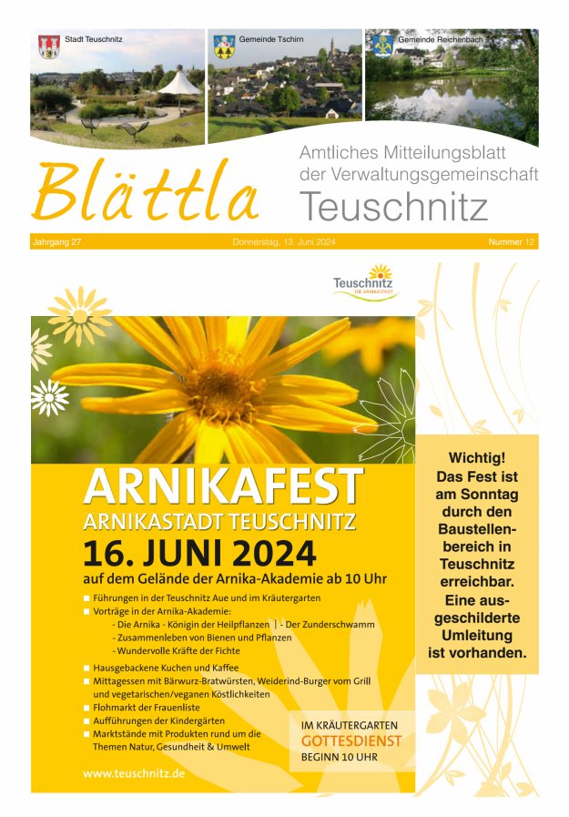 VG-Nachrichten Teuschnitz Titelblatt 12/2024