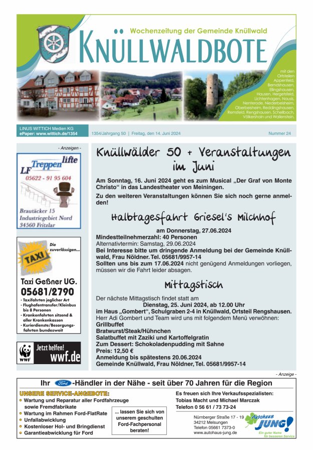 Knüllwaldbote Titelblatt 24/2024