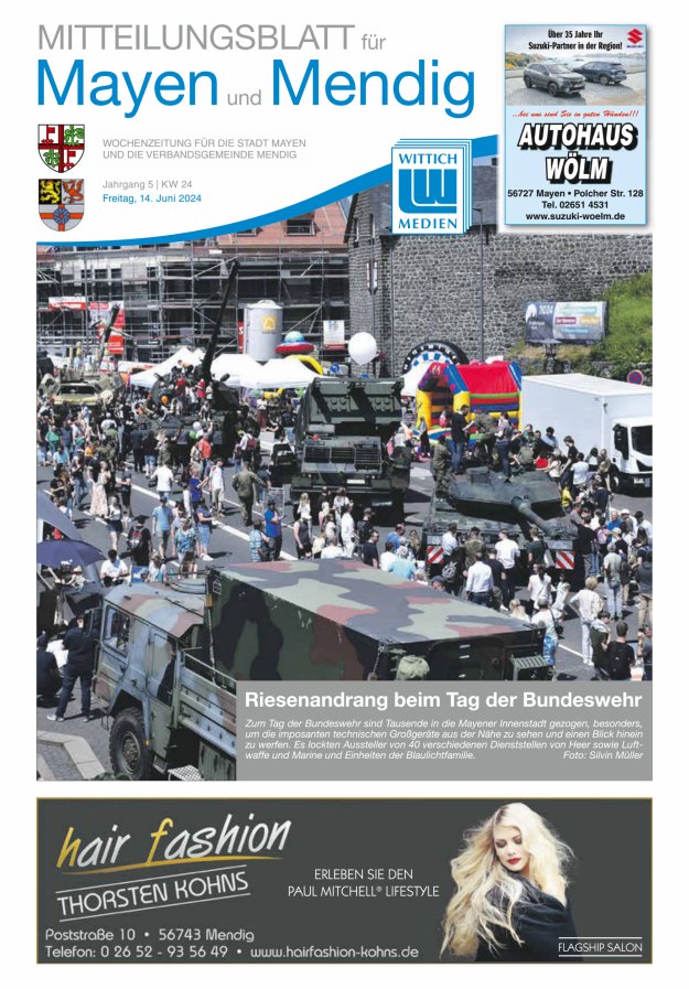 Mitteilungsblatt für Mayen und Mendig Titelblatt 24/2024