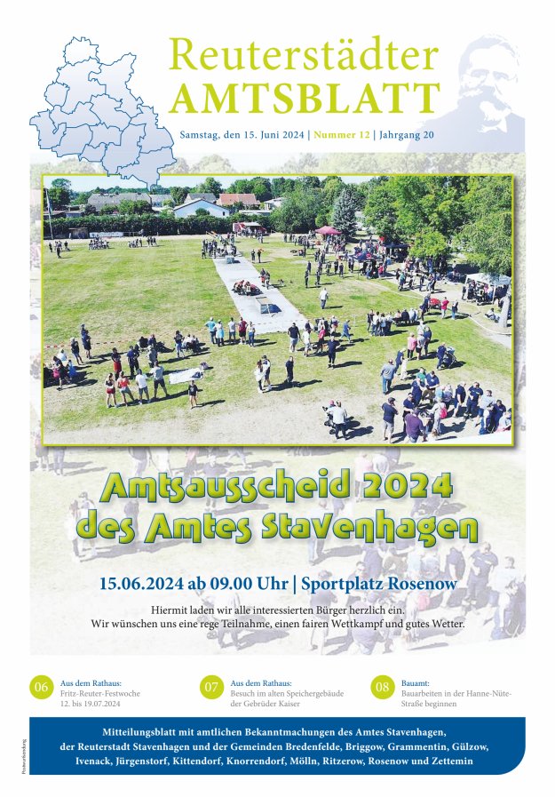 Reuterstädter Amtsblatt Titelblatt 12/2024