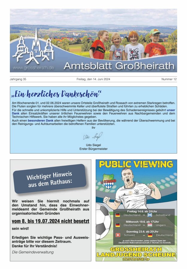 Amtsblatt Großheirath Titelblatt 12/2024